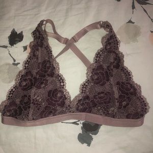 Plum colored lace bralette